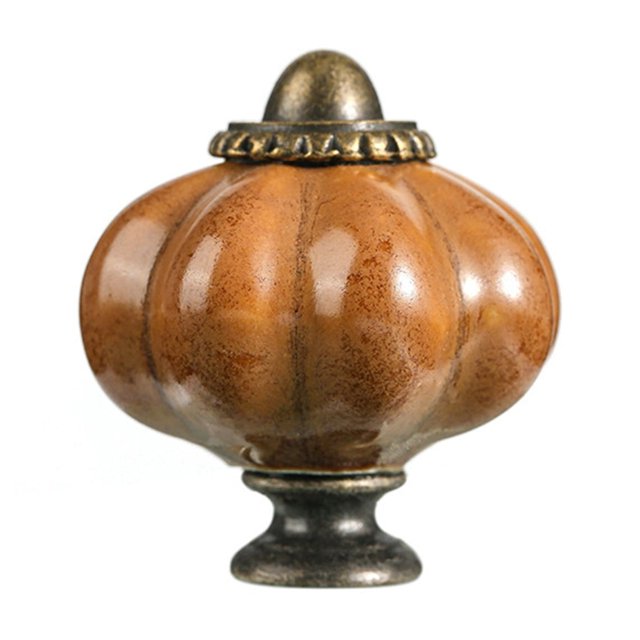 Decodeary Practical Pumpkin Kitchen Handles For Cabinets And Drawers Not Easy To Rust Earthy yellow