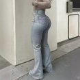thumbnail image 2 of RKSTN Womens Jeans Bowknot Bell Bottom Flare Denim Pants Stretchy High Waisted Summer Pants with Pockets, 2 of 9