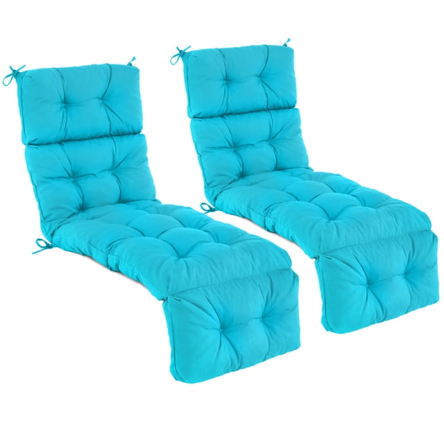 Costway 2 Pcs Coussin de Chaise Longue 73 Pouces Coussin Rembourré pour Fauteuil Inclinable Intérieur Extérieur Gris