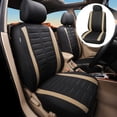 thumbnail image 3 of Maidao Car Seat Covers for BMW for X3 2003-2017 5 Seats Compatible Airbag Leather Waterproof Front Rear Cushion Protector Full Set Beige, 3 of 8
