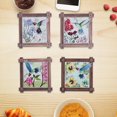 thumbnail image 3 of IH Casa Decor 8" Square Ceramic Trivet Hummingg Bird Asstd - Ensemble De 4, 3 of 3