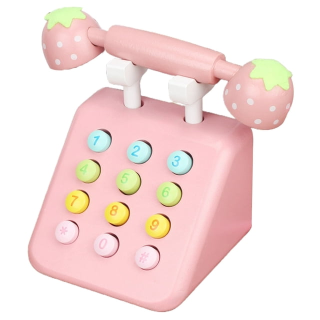 Rotary Phone Toy Retro Style Hand-eye Coordination Wear Resistant Single Line Emergency Desk Phone for Kids
