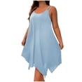 thumbnail image 2 of Ounisa Robe Camisole Midi Fluide Sans Manches à Encolure Dégagée et Ourlet Asymétrique pour Femme Grande Taille, 2 of 8