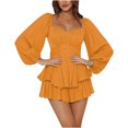thumbnail image 1 of Birdeem Robe d'Été Décontractée à Manches Courtes pour Femmes, Épaules Dénudées, Col en V Uni, 1 of 5