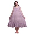 thumbnail image 1 of Bimba Lavender6 Aquarelle Ogee/rose et Pêche Fleur Imprimée Chemises de Nuit en Coton pour Femmes Robe Sans Manches Tenue de Nuit Robe Maxi Petit, 1 of 6