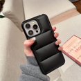 thumbnail image 1 of Black Creative Feather-Filled Phone Case for iPhone15(Plus Pro Max) iPhone16 (Plus Pro Max), 1 of 7