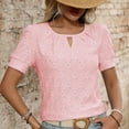 thumbnail image 5 of Liquidation des Offres du Jour! Blouses à Col Rond à Manches Courtes Unies pour Femmes, Haut Décontracté et Confortable pour Temps Chaud, Bureau Ou Jeu Soldes Aujourd'hui Liquidation!, 5 of 5