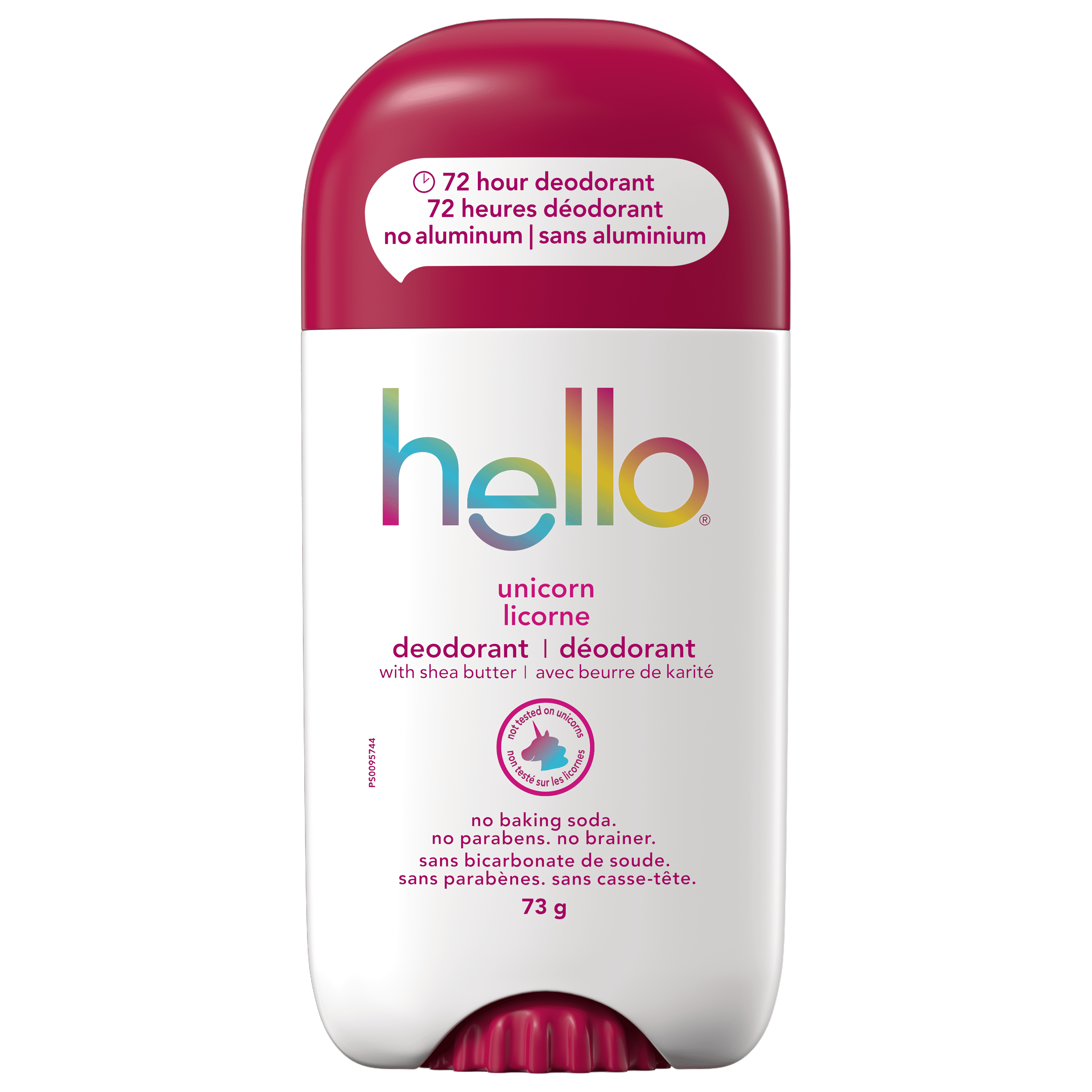 hello Unicorn Aluminum Free Deodorant, Shea Butter, Vegan, 73 g Stick Deodorant