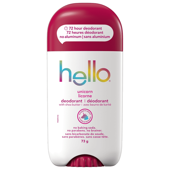 hello Unicorn Aluminum Free Deodorant, Shea Butter, Vegan, 73 g Stick Deodorant