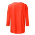 thumbnail image 5 of CHUANK T-Shirt Ajusté à Col Rond Mignon pour Femmes, Décontracté, Mi-Long, Manches 3/4, Blouse Extensible, Basique, Uni, Hauts, 5 of 5