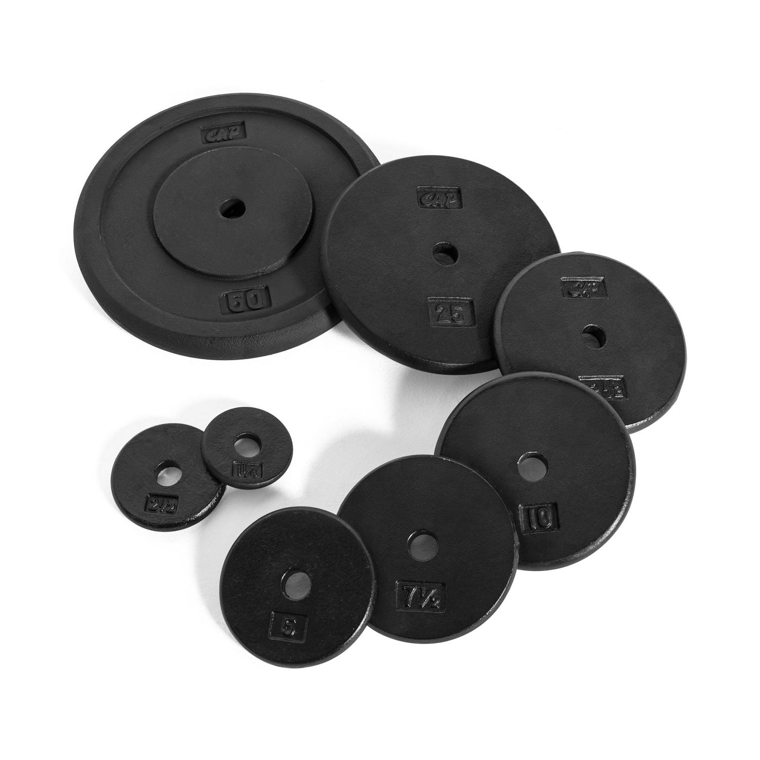 Disques en fonte CAP Barbell de 1 pouce, noir, simple, 1.25