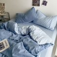 thumbnail image 4 of Simple Solid Color Duvet Cover Set NO Filler Soft Polyester Quilt Covers and Pillow Case Bed Sheet Boy Girl Kids Bedding Linens, 4 of 7