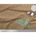 thumbnail image 3 of Soimoi Brown Rayon Fabric Dot & Sketch Monuments Architectural Fabric Prints By Yard 56 Inch Wide, 3 of 3