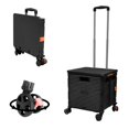thumbnail image 1 of FELICON SELORSS Foldable Utility Cart Folding Portable Rolling Crate Handcart with Durable Heavy Duty Plastic Telescoping Handle Collapsible 4 Rotate Wheels for Travel Shop Move L, 1 of 1
