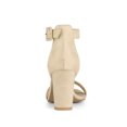 thumbnail image 2 of BLISSFUL STEP Woman's Sandals Block Heels Ankle Strap Open Toe Sandals Beige 8.5, 2 of 6