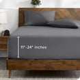 thumbnail image 1 of Bare Home Fitted Sheet - 24" Extra Deep Pocket - Premium 1800 Collection - Twin, Gray, 1 of 7