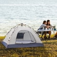 thumbnail image 3 of 2-3 Person Beach Tent Sun Shelter Automatic Setup Sun Shade with Fiberglass Rods, Carry Bag & Stakes for Camping, 3 of 8