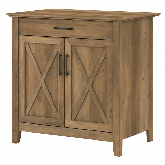 Bush Furniture Key West Secretary Desk with Keyboard Tray and Storage Cabinet in Reclaimed Pine