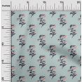 thumbnail image 2 of oneOone Rayon Dusty Teal Green Fabric Florals Craft Projects Decor Fabric Printed By The Yard 56 Inch Wide, 2 of 4