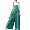 thumbnail image 1 of Besolor Combinaison Pantalon Ample Sans Manches à Jambes Larges pour Femme à Bretelles Spaghetti avec Poches [Combinaison], Bleu, 1, 1 of 4
