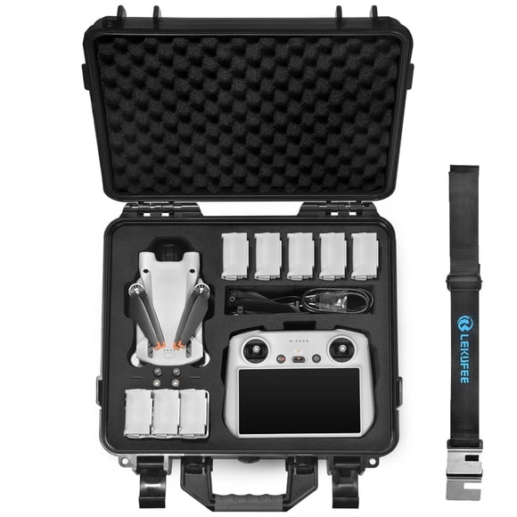 Lekufee Waterproof Hard Carrying Case for DJI Mini 4 Pro/DJI Mini 3 Pro/DJI Mini 3 Drone/DJI RC 2/DJI RC/DJI RC N2/N1 and More Accessories(Case Only)
