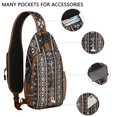 thumbnail image 3 of Boho Chic Travel Sling Backpack Vintage Retro Artistic Lightweight Daypack with Stylish Look, 3 of 5