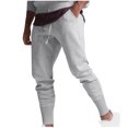 thumbnail image 1 of FcBaudy Full Length Pants Men's Fashion Drawstring Elastic Waist Solid Color Casual Sweat Length Pants Men Pants, 1 of 8
