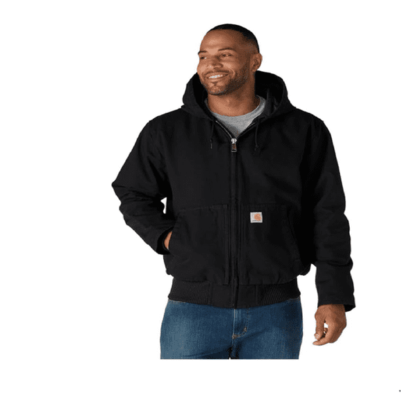 Refurbished Carhartt mens Loose Fit Washed Duck Insulated Active JacketWork Utility Outerwear, black m