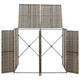 thumbnail image 2 of vidaXL Double Wheelie Bin Shed Grey 140x80x117 cm Poly Rattan, 2 of 5
