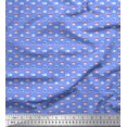 thumbnail image 1 of Soimoi Blue Japan Crepe Satin Fabric Keyboard,Phone & Monitor Hardware Print Sewing Fabric Yard 42 Inch Wide, 1 of 3