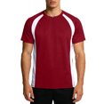 thumbnail image 1 of Short Sleeve T Shirt for Men Basketball Training Running Fitness Top Color Block Polyester, 1 of 8