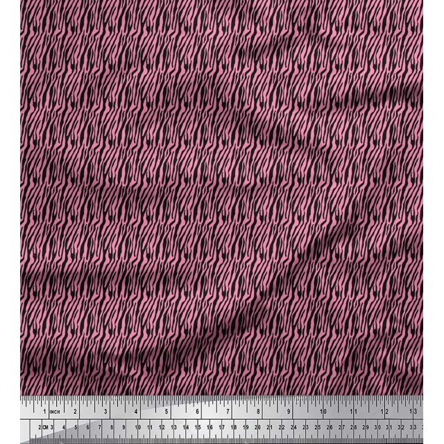 Soimoi Pink Rayon Fabric Wild Animal Skin Small Print Fabric by The Yard 42 Inch Wide