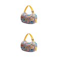 thumbnail image 4 of kurtrusly Sac de Rangement Réutilisable Pliable Écologique et Polyvalent Sac de Courses Imperméable en Polyester pour Voyage Sac de Plage Sac à Main Carreaux Jaunes 2Set, 4 of 6