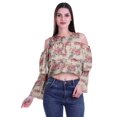 thumbnail image 1 of Moomaya Cold Shoulder Tops Shirts For Women Button Down Long Ruffle Sleeve Top, 1 of 4