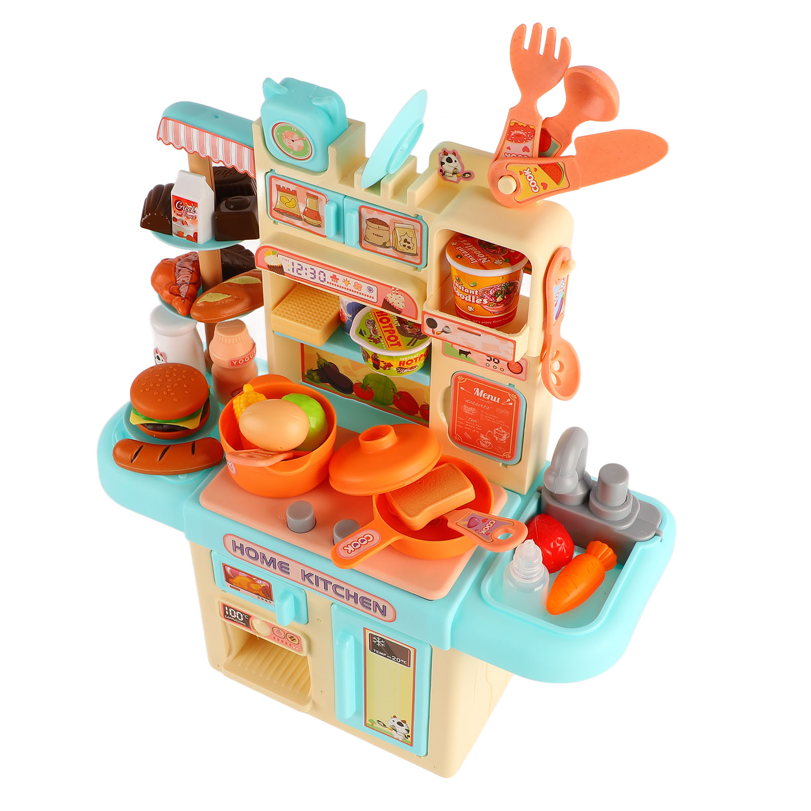 Kids Kitchen Playset, Educational Safe Sound Light Role Play Kitchen Toys Play Sink  for Indoor