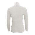 thumbnail image 5 of Dagegui Chandails à Col Roulé pour Femmes en Tricot Côtelé à Manches Longues, Chandail Extensible Coupe Ajustée, Hauts d'Automne, Blanc, G, 5 of 5