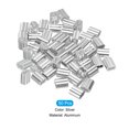 thumbnail image 3 of Unique Bargains 1/8' 3mm Aluminum Crimping Loop Sleeve Double Ferrule for Wire Rope Cable Line End, Silver 50 Pack, 3 of 5