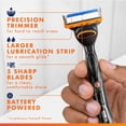 thumbnail image 4 of Gillette Fusion5 Power Shaving Razor for Men, 1 Power Razor Handle, 1 Razor Blade Refill, with Larger Lubrication Strip and Precision Trimmer for Men, 4 of 19