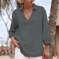 thumbnail image 5 of Jacenvly Hauts à Manches Longues pour Femmes Liquidation Chemise à Manches Longues Col Porte Tube Régulier Couleur Unie Haut pour Femmes Chemise Hauts pour Femmes en Liquidation, 5 of 5