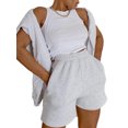 thumbnail image 4 of FOCUSNORM Women Solid Color Shorts, Adults Casual slant pocket pants, 4 of 5