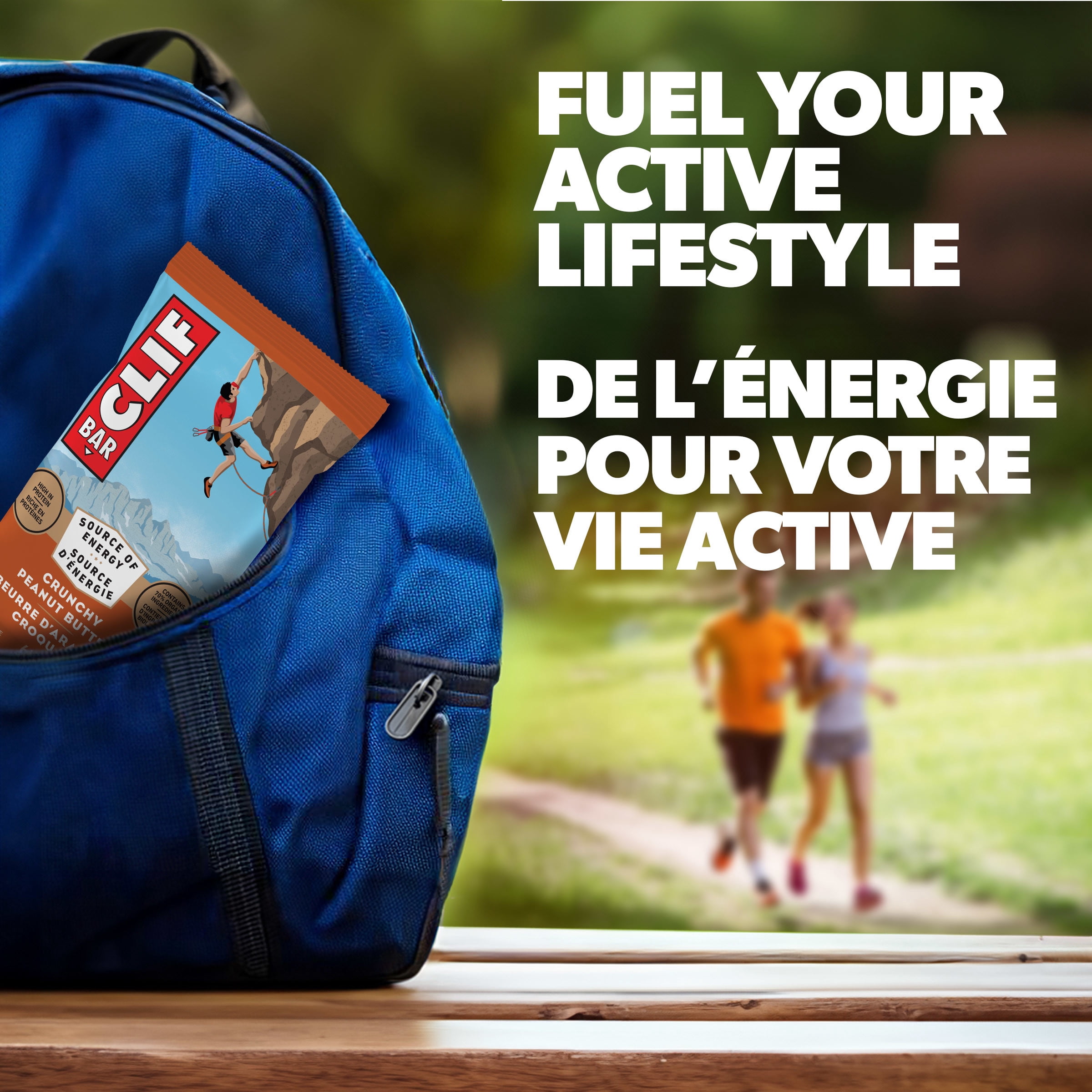 CLIF BAR Barres Énergétiques, Beurre d'Arachide Croquant, Barre Granola, Riche en Protéines, Contient 70 % d'Ingrédients Biologiques Boîte de 10 Barres