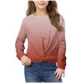 thumbnail image 2 of Posijego Chandail en Molleton pour Petite Fille, Col Rond, Manches Longues, Torsade devant, Crop Top Athlétique, 2 of 7
