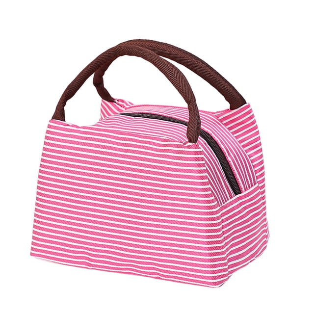 Classification de Produit Rangement Alimentaire Sac Bento Portable Sac à Lunch Thermique pour le Travail Ou l'École avec Motif à Rayures Sac à Lunch Isolé Léger pour Repas Quotidiens et