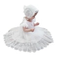thumbnail image 4 of Kcodviy Robe de Fête de Baptême pour Bébés Filles Jeux Robe Familiale Nourrisson Dentelle Crochet Vêtements pour Bébé Hiver Robe Fille Col Rond à Volants Robes Adolescentes Manches Jupe, 4 of 8