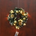 thumbnail image 2 of Christmas Wreath With Battery Powered LED Light String Front Door Hanging Garland Holiday Home Decorations, 2 of 3