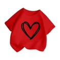 thumbnail image 3 of WEAIXIMIUNG Camisoles pour Filles Enfant Filles Mignon Graphique Col Rond Manches Courtes Tee Été Décontracté T-Shirt 150, 3 of 6