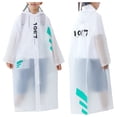 thumbnail image 1 of PMVFHDE Rain Poncho Children's Raincoat Hidden Backpack Riding Rain Suit Long Large Children's School Poncho Clear,8-10 Years, 1 of 9
