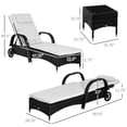 thumbnail image 3 of Outsunny Wicker Patio Lounger Set with Padded Cushions, Black/Cream, 3 of 10
