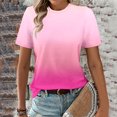 thumbnail image 3 of Jovati Blouse Décontractée à Manches Courtes et Col Rond Imprimée pour Femmes, Mélange de Coton, Tissu Extensible Doux, Tenue d'Été, Longueur Régulière, Style à Enfiler, 3 of 6