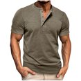 thumbnail image 1 of Besolor Men's Short Sleeve Shirts Summer Classic Button up Basic Tee Shirt Casual Crew Neck Athletic Tops, 1 of 7